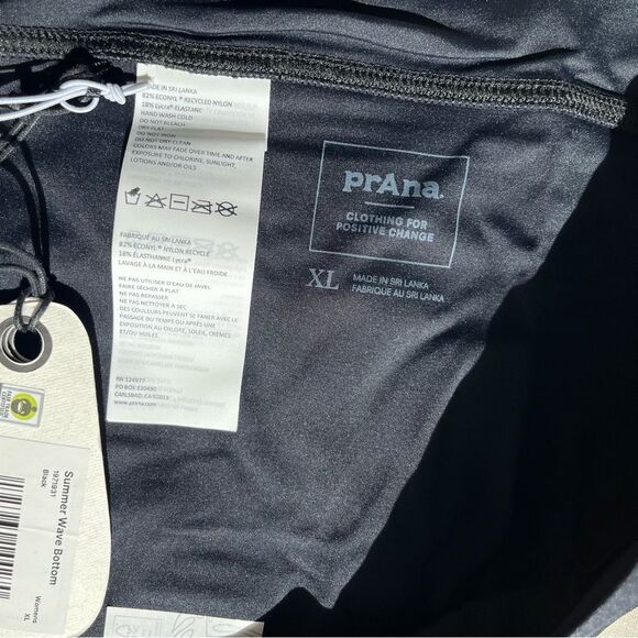 Prana Summer Wave Bottom Black Bikini Beach Swim XL NEW - Picture 13 of 13